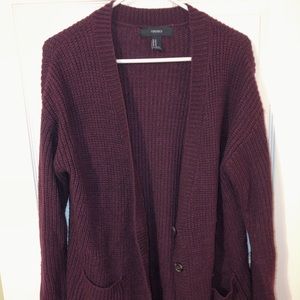 forever 21 burgundy cardigan